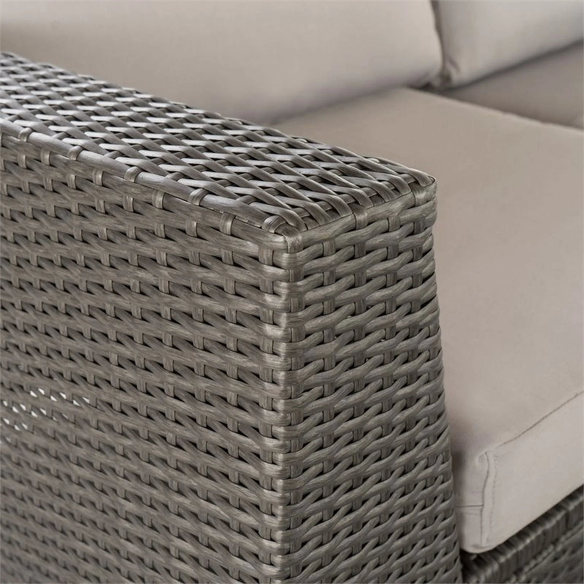 Grey Wicker Sectional with Aluminum Frame X8338