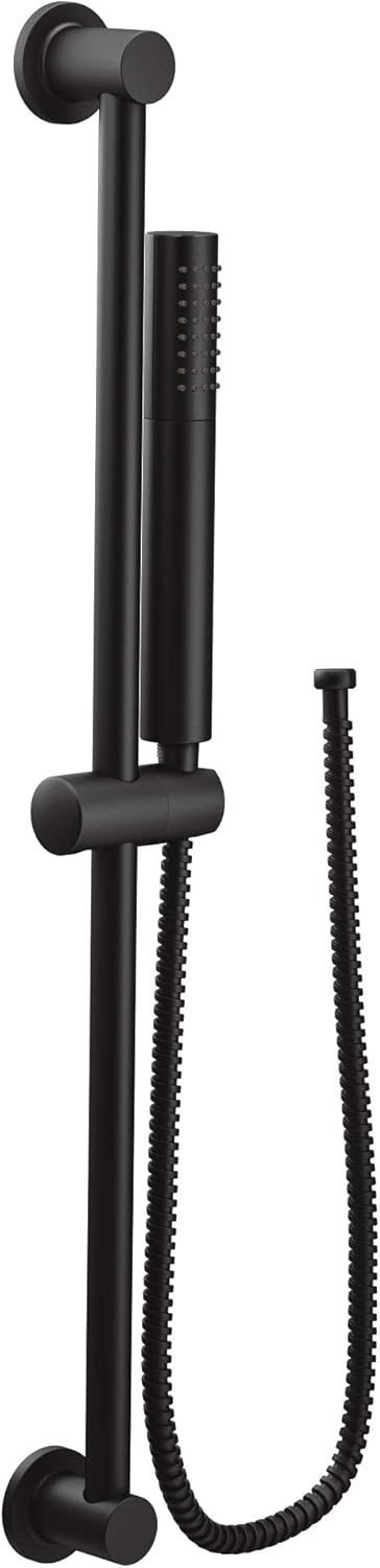 Brushed Nickel Handheld Shower with 30-Inch Slide Bar and 69-Inch Metal Hose W92414
