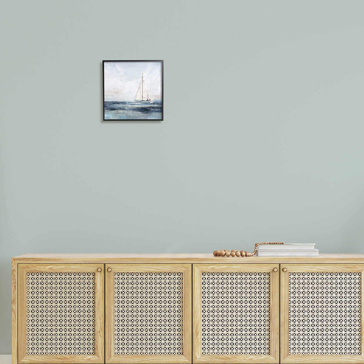 Black Framed Nautical Sailboat Painting Wall Art Y345