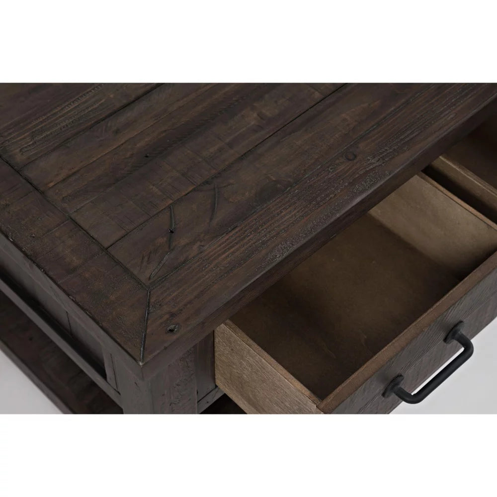 48" Rustic Reclaimed Pine 3 Drawer Coffee Table Y84638
