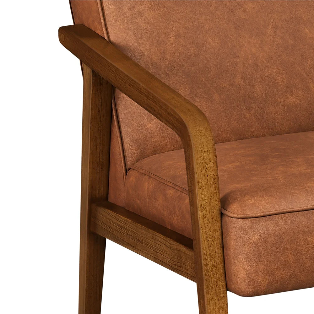 Light Brown Faux Leather Armchair W75930