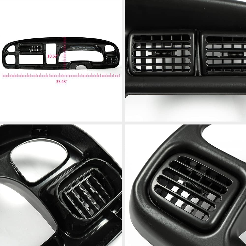 Instrument Cluster Bezel w/Vents for Dodge 98-02 Ram 1500 2500 3500 Pack of 2 C53277
