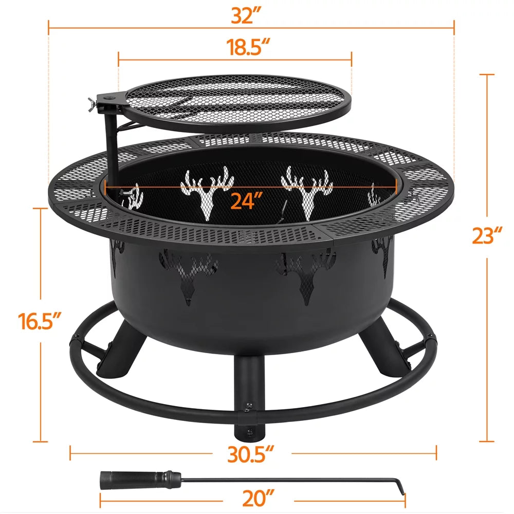 Round Wood Burning Fire Pit G54500