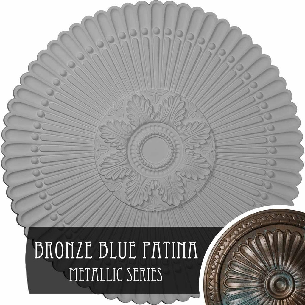 Hand-Painted Bronze Blue Patina Ceiling Medallion X92266