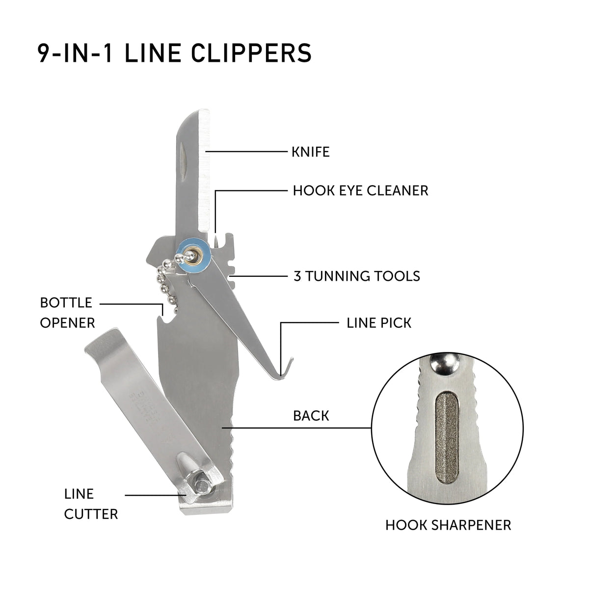 9 Pieces Fishing Pliers and Tools Kit M6711