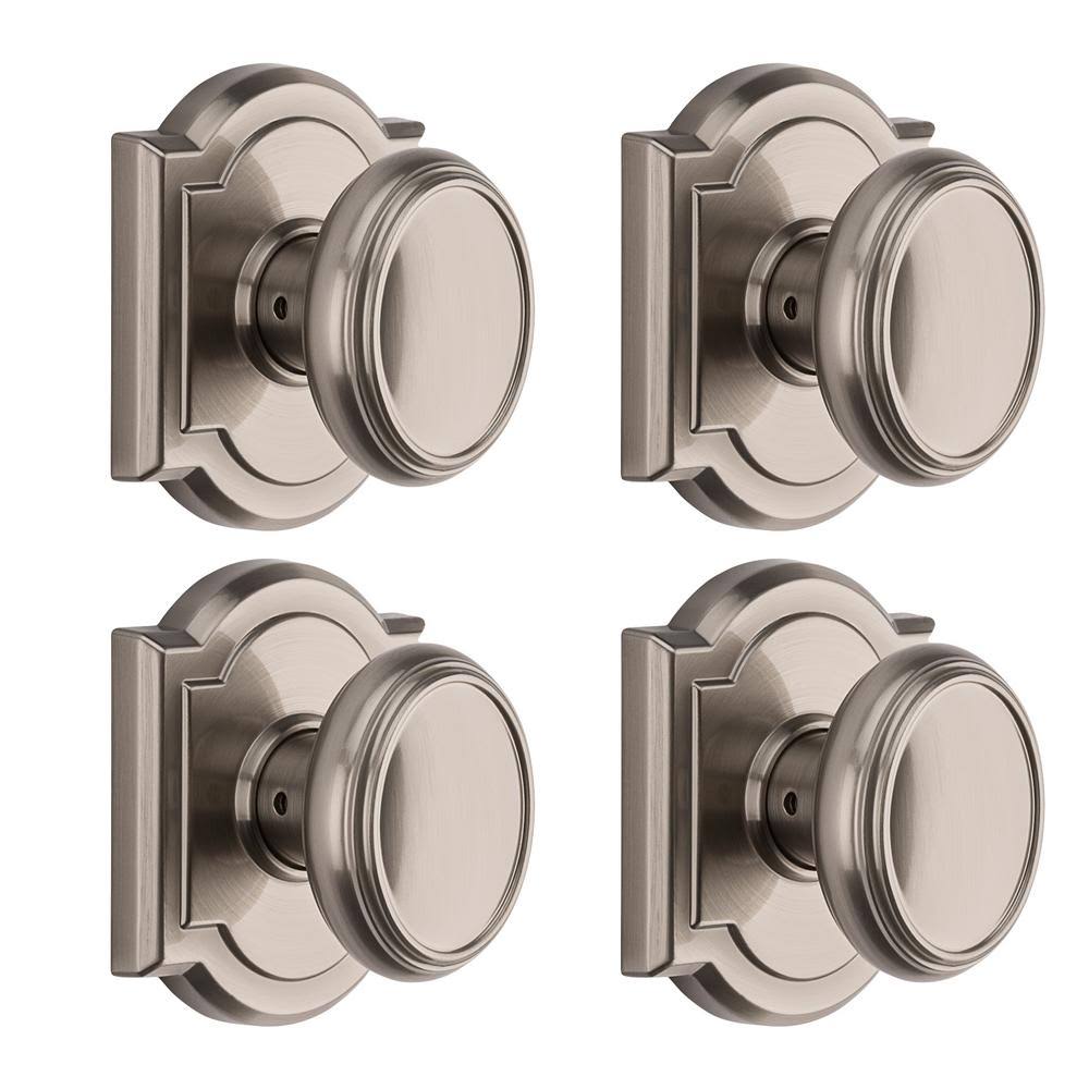 Satin Nickel Hall/Closet Door Knob (4-Pack) C840
