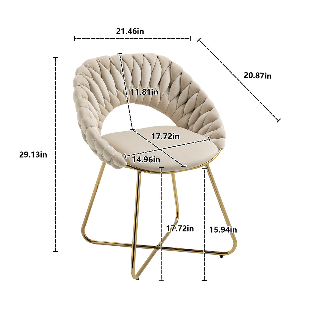 Velvet Accent Chairs Set of 2 with Gold Legs E178