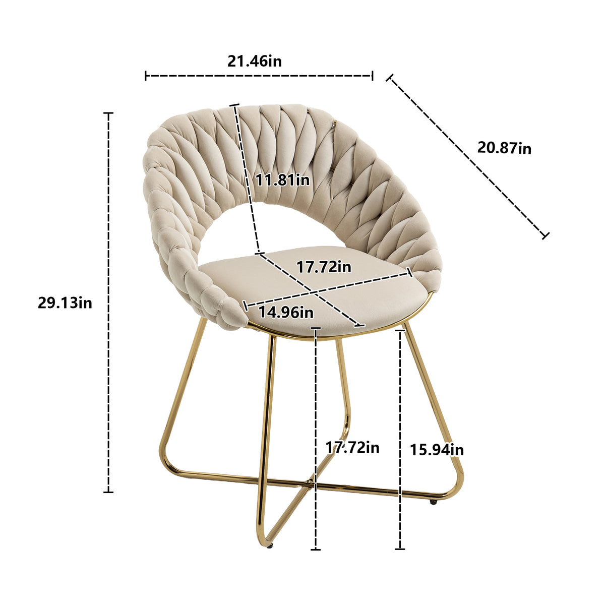 Velvet Accent Chairs Set of 2 with Gold Legs E178