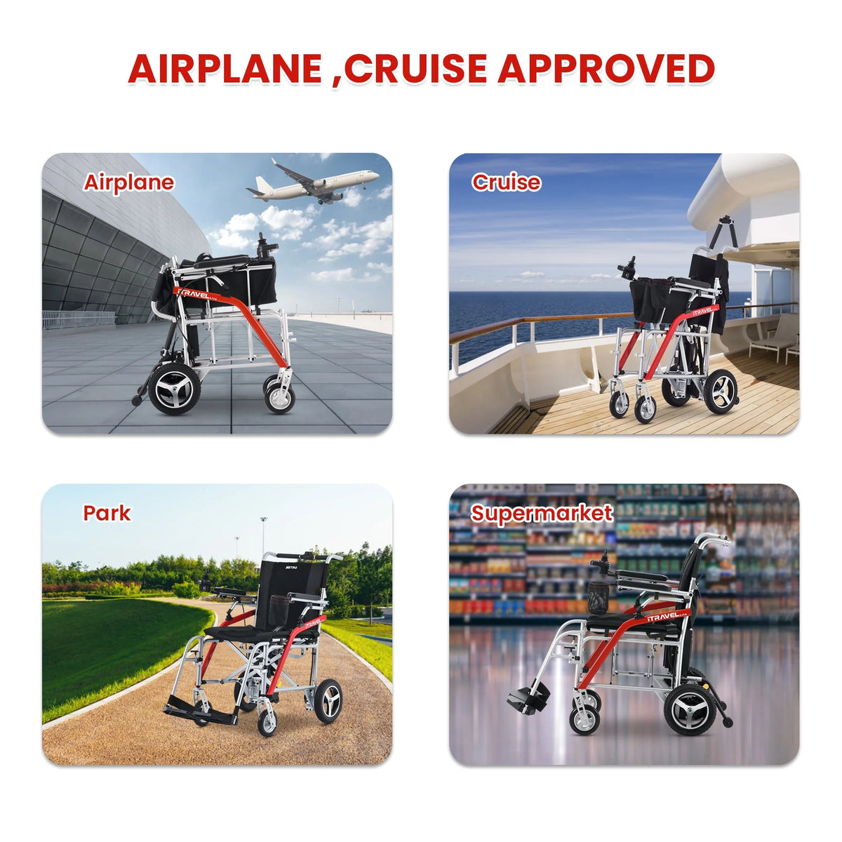 Lightweight Foldable Electric Wheelchair with Cup Holder & Anti-Tipper Q705138