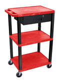 Red and Black Utility Cart with Drawer M589