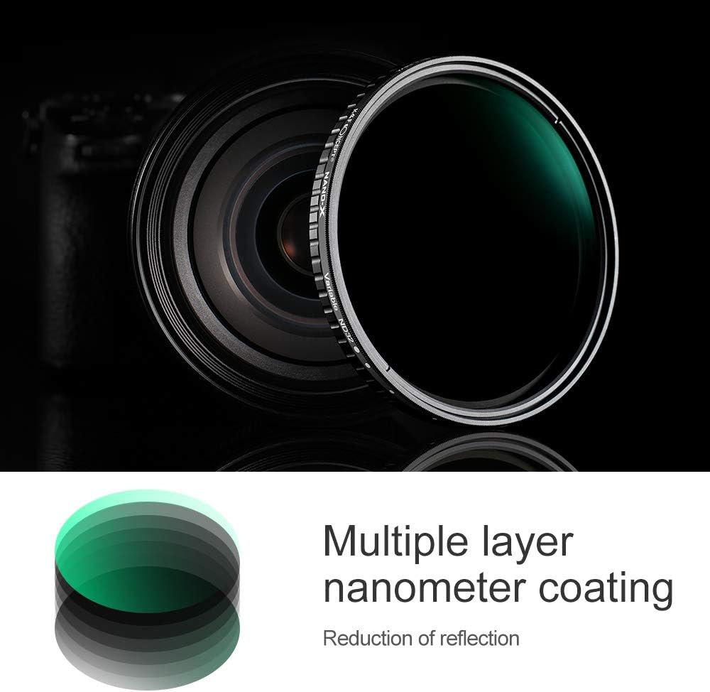 58mm Variable ND Filter ND2-ND32 Camera Lens Filter, 28 Multi-Layer Coatings, Pack of 2 C604534