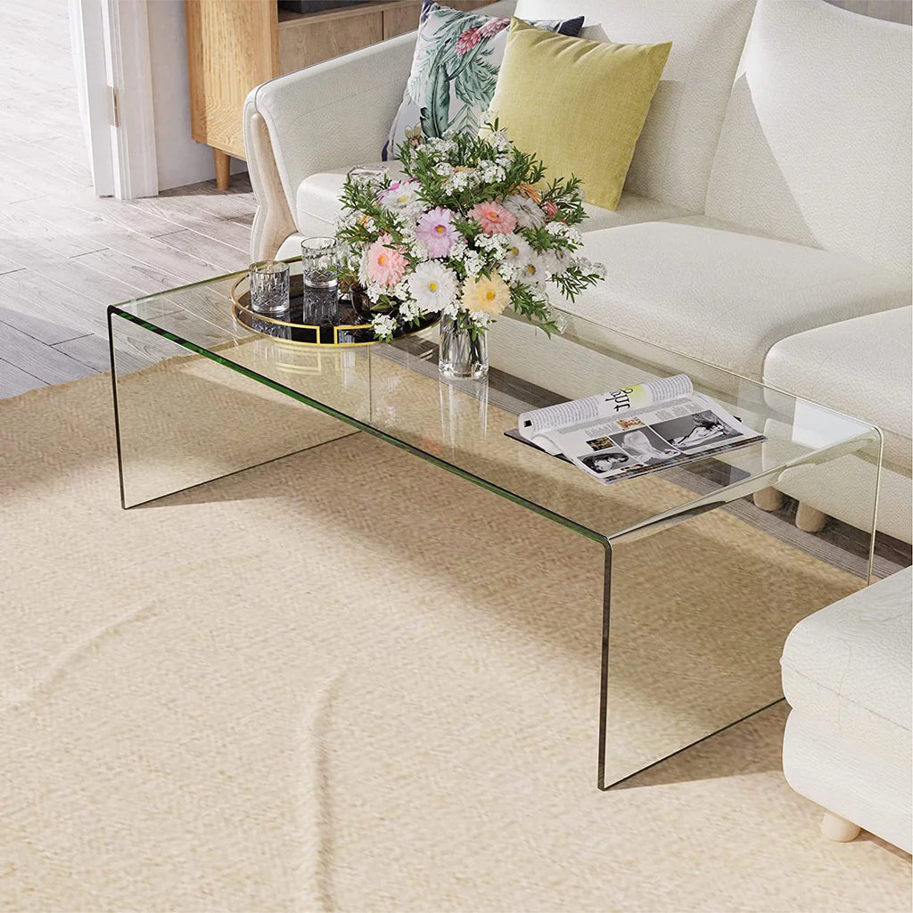 Glass Coffee Table with Smooth Round Edges N50178