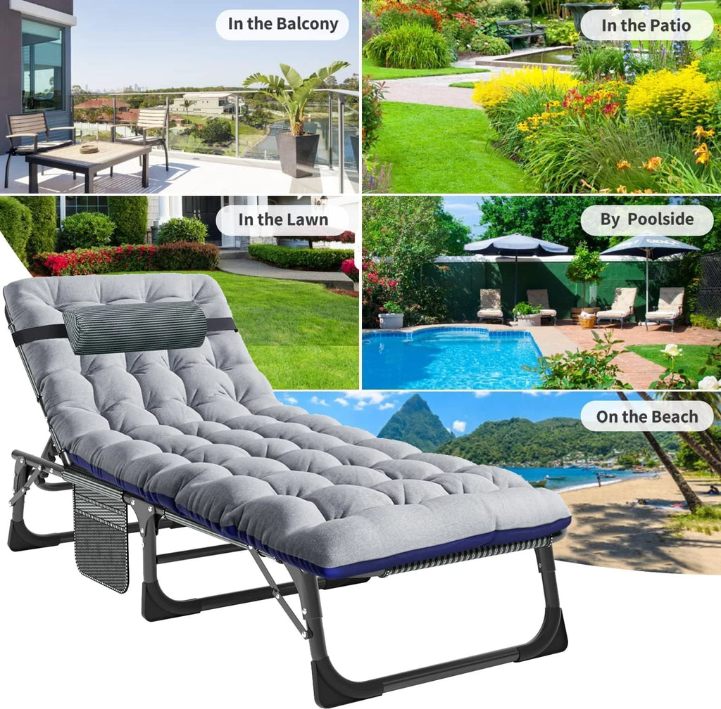 Portable Folding Camping Cot Bed with Mattress & Pillow I21660