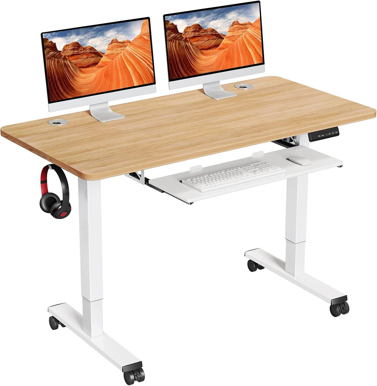 Electric Standing Desk Adjustable Height 48x24 in with Memory Controller N7445