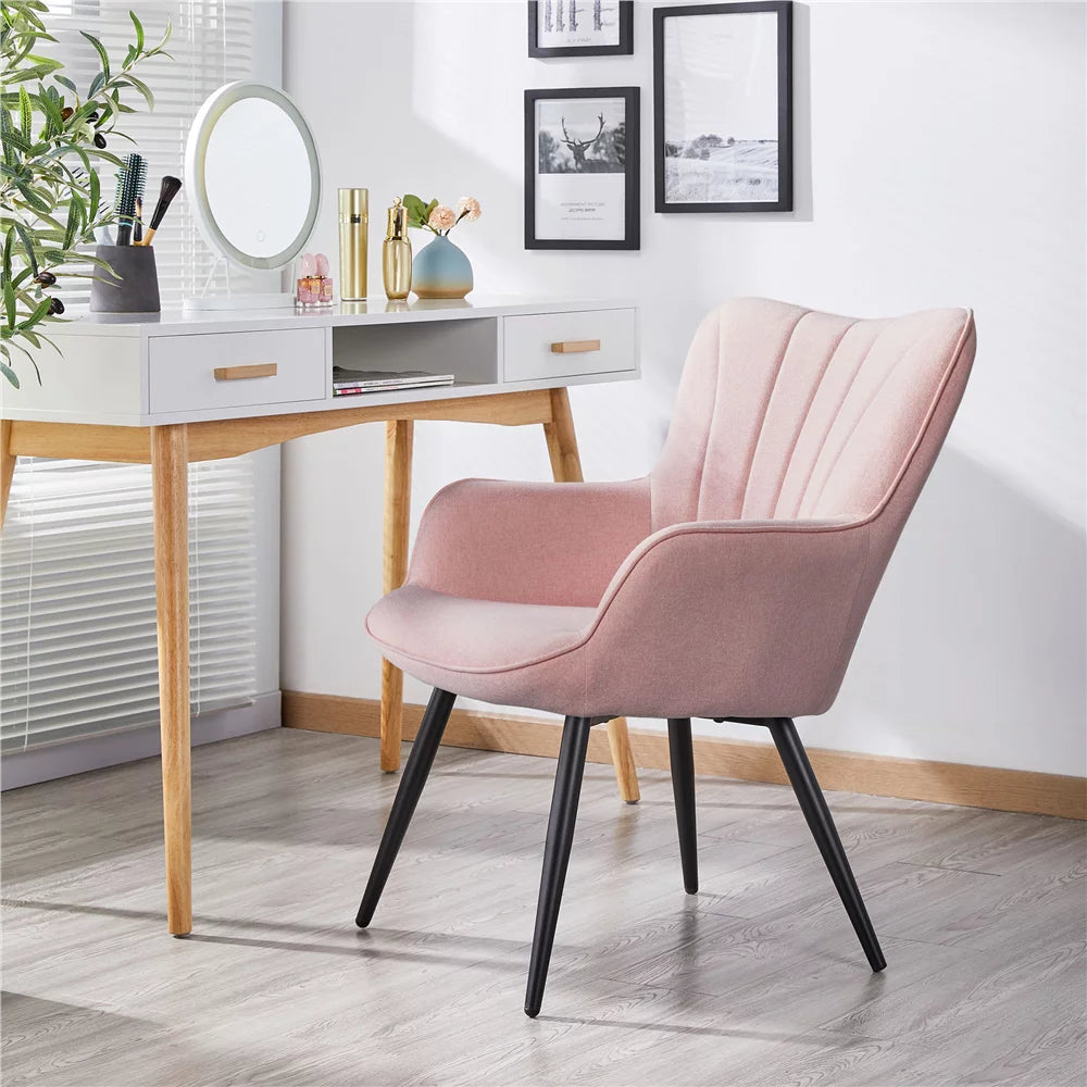 Pink Upholstered Fabric Accent Chair N41612