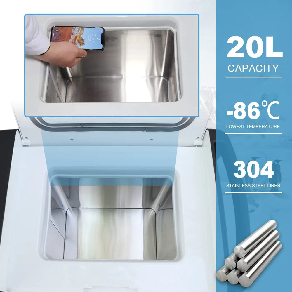 20L Ultra-Low Chest Freezer Laboratory Fridge -45℃~ -86℃ B38078