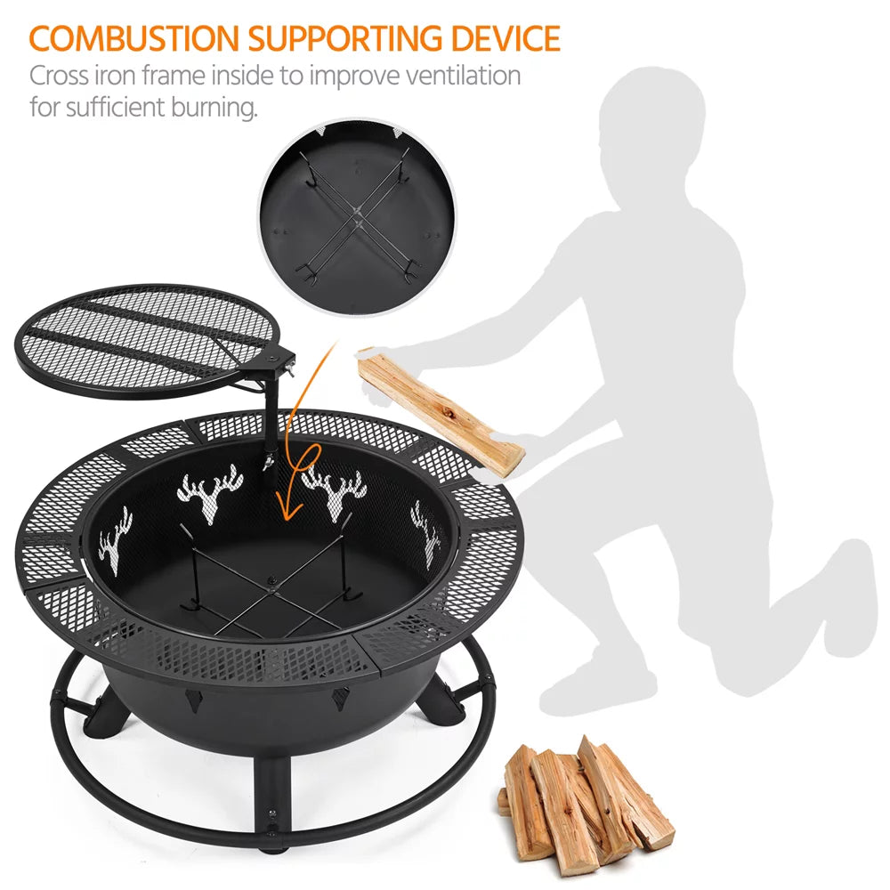 Round Wood Burning Fire Pit G54500