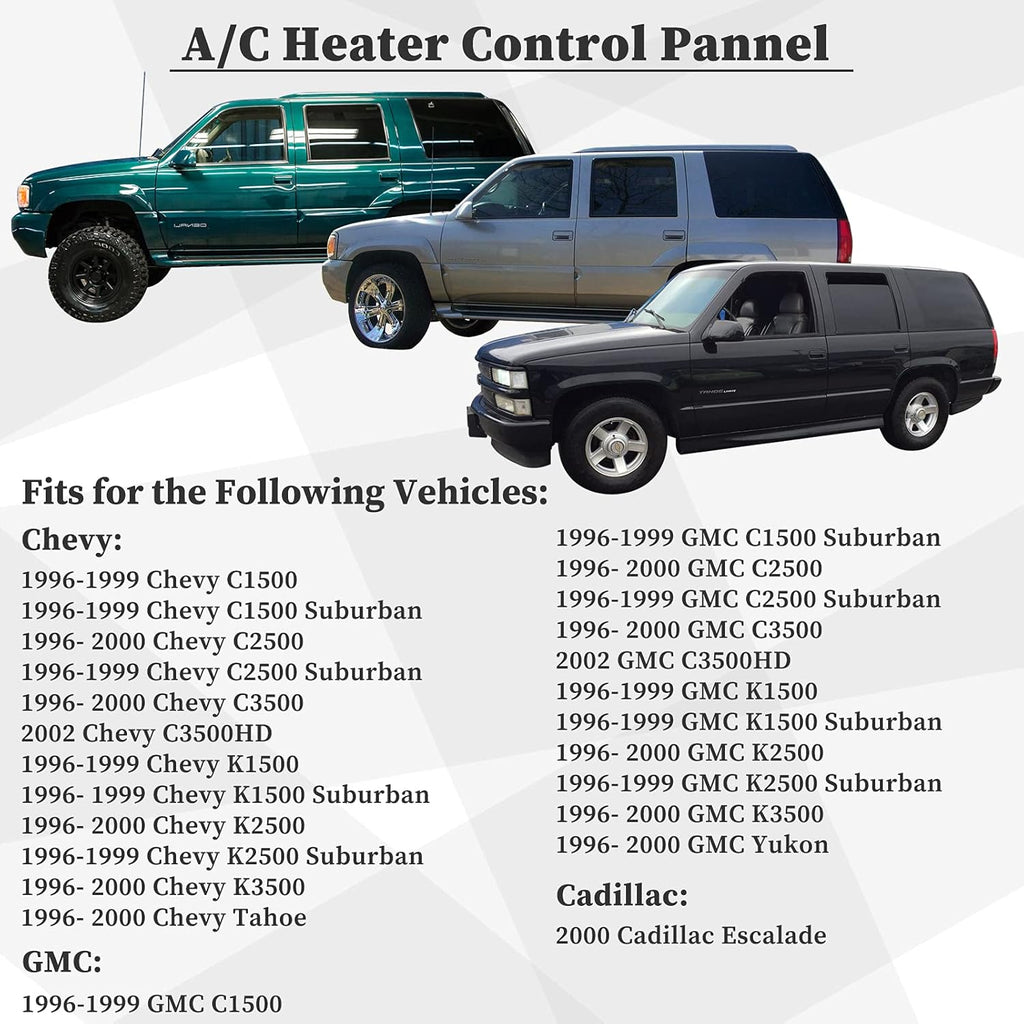 A/C Heater Climate Control Panel with Rear Defogger, Pack of 2 I928018