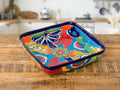 Cobalt Hand Painted Ceramic Baking Dish Casserole Dish Serving Platter Tray Floral Dish Oven Safe Microwave Safe Brownie Pan K602