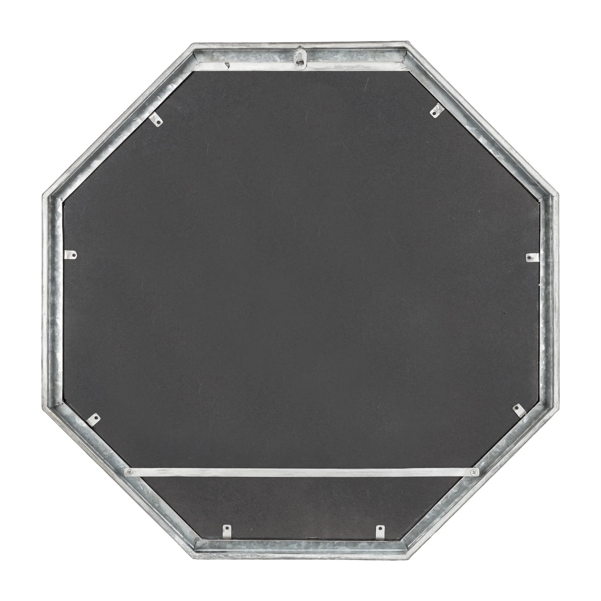 Vintage Galvanized Metal Octagon Wall Mirror, 26 x 26, Silver W3148
