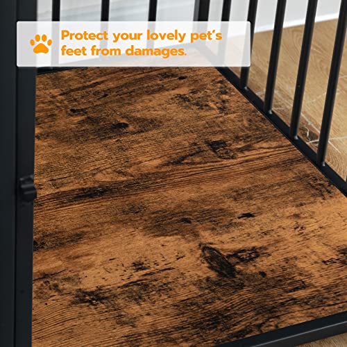 Wooden Dog Crate Furniture with Drawer A91066