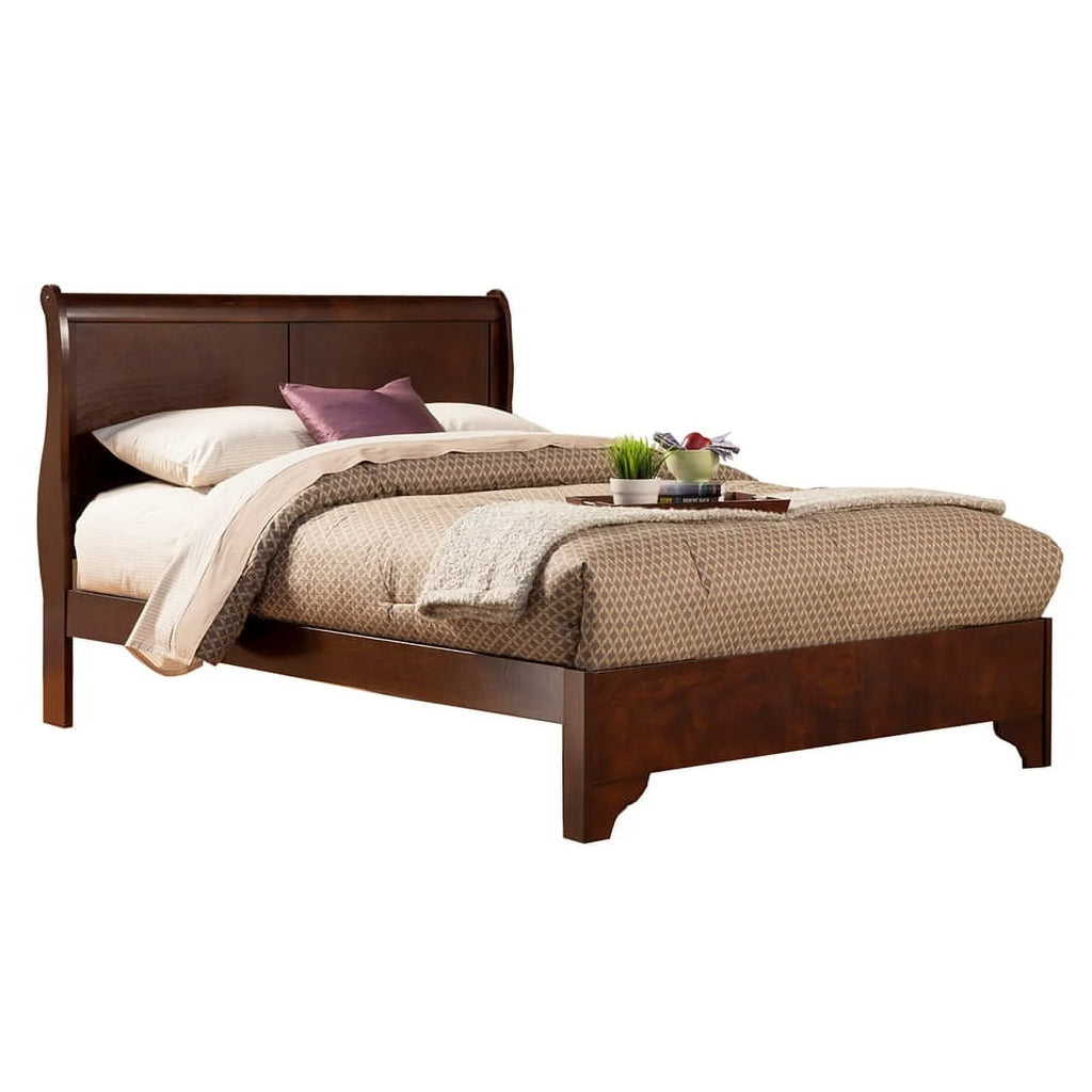 4 Piece Set with 2 Nightstands Full Wood Sleigh Bed & Dresser O158