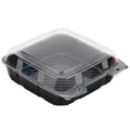 9" x 9" Black and Clear Hinged Take-Out Container V793313