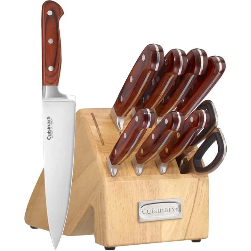 10 Piece Pakka Wood Cutlery Block Set W675301