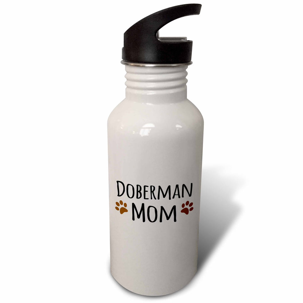 Brown Muddy Paw Prints 21 oz Sports Water Bottle D974