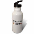 Brown Muddy Paw Prints 21 oz Sports Water Bottle D974