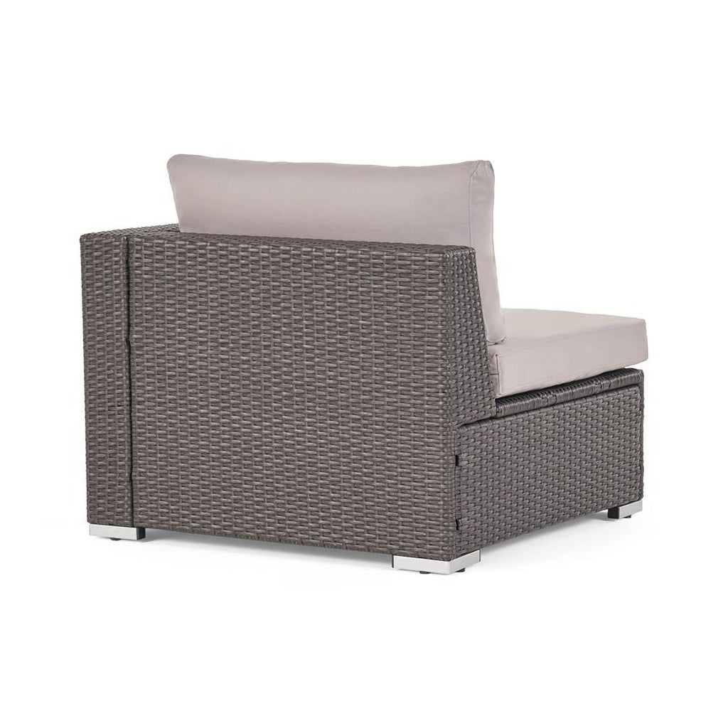 Grey Wicker Sectional with Aluminum Frame X8338