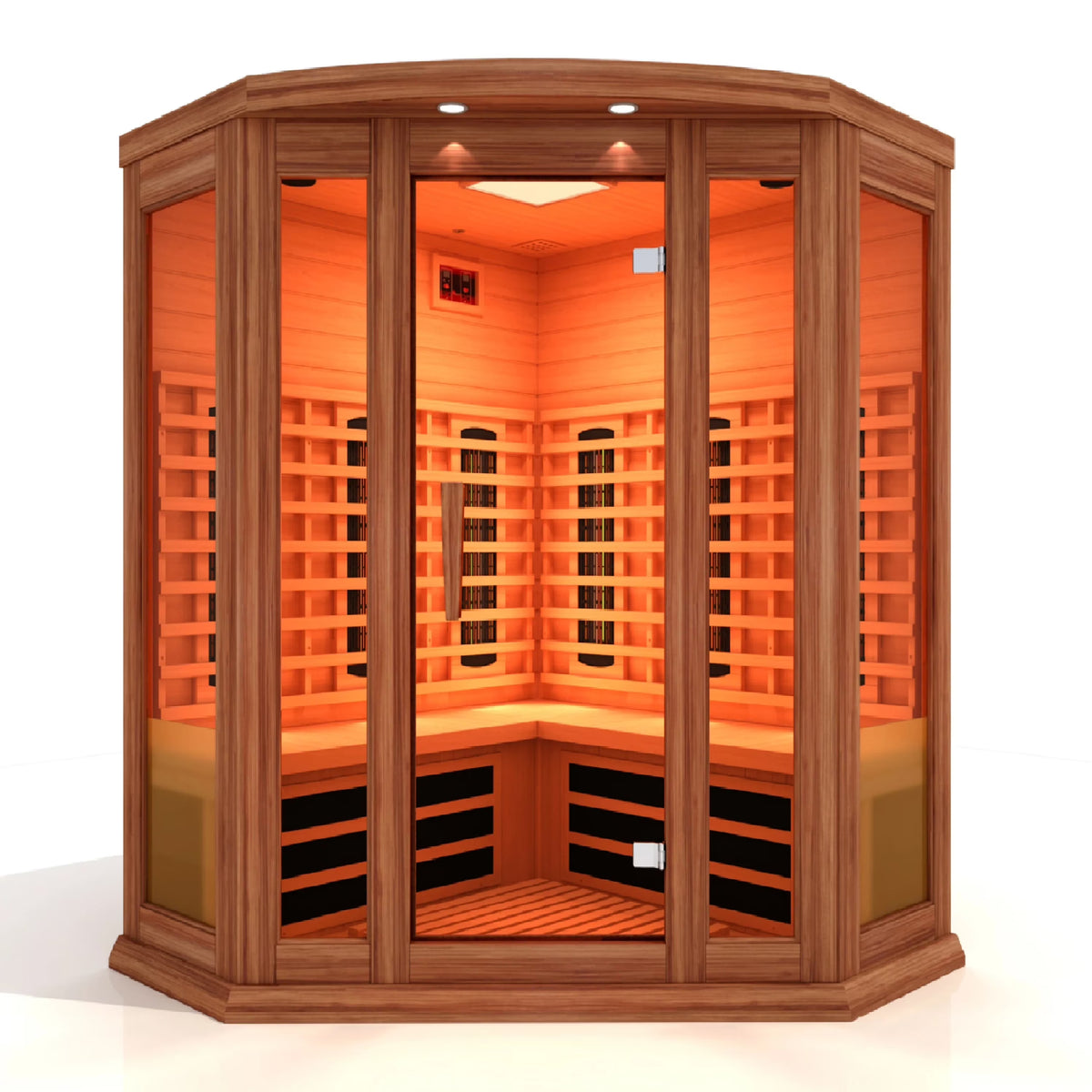 3-Person Corner FAR Infrared Sauna (Canadian Red Cedar) N728