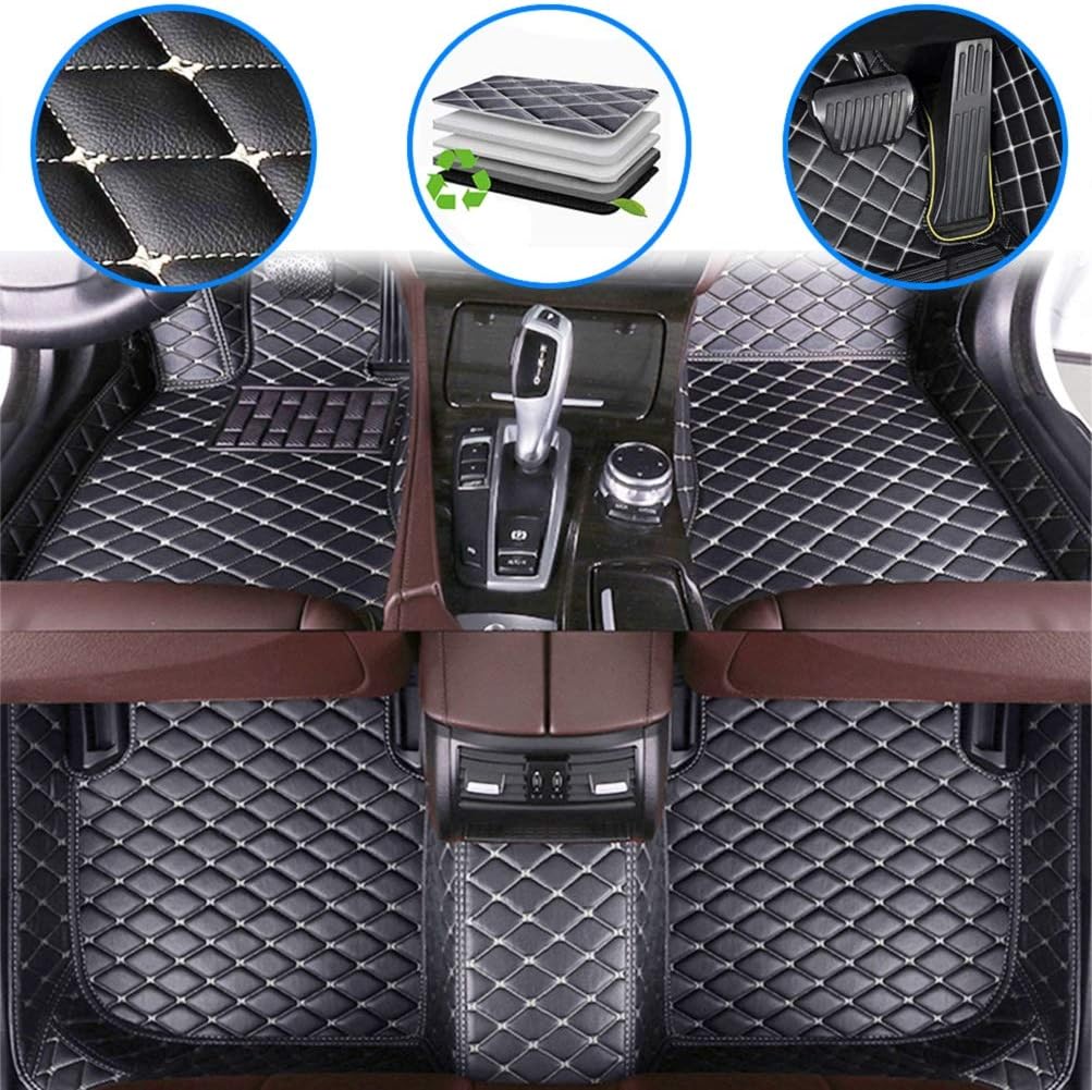 Gray Leather Waterproof Anti-Slip Full Coverage Front & Rear Car Floor Mats H338
