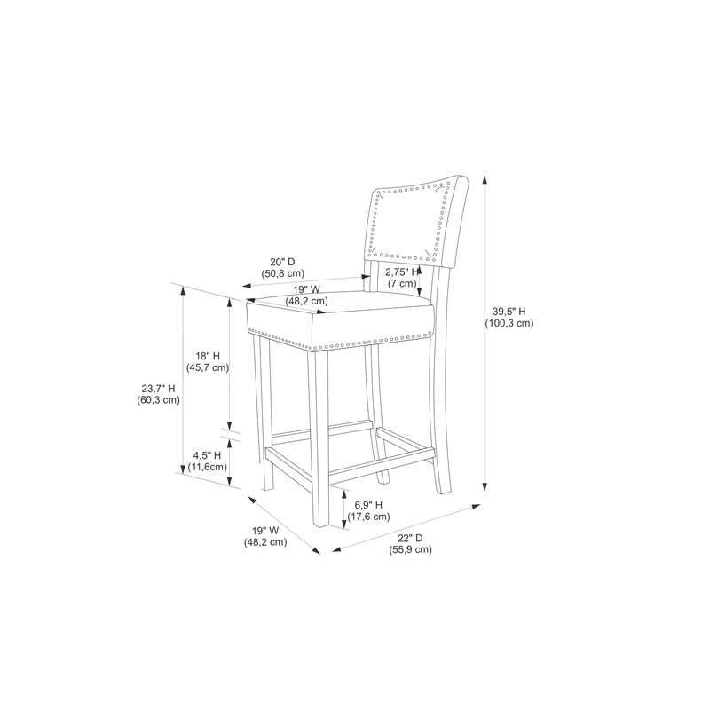 Blue Wood Counter Stool X4348