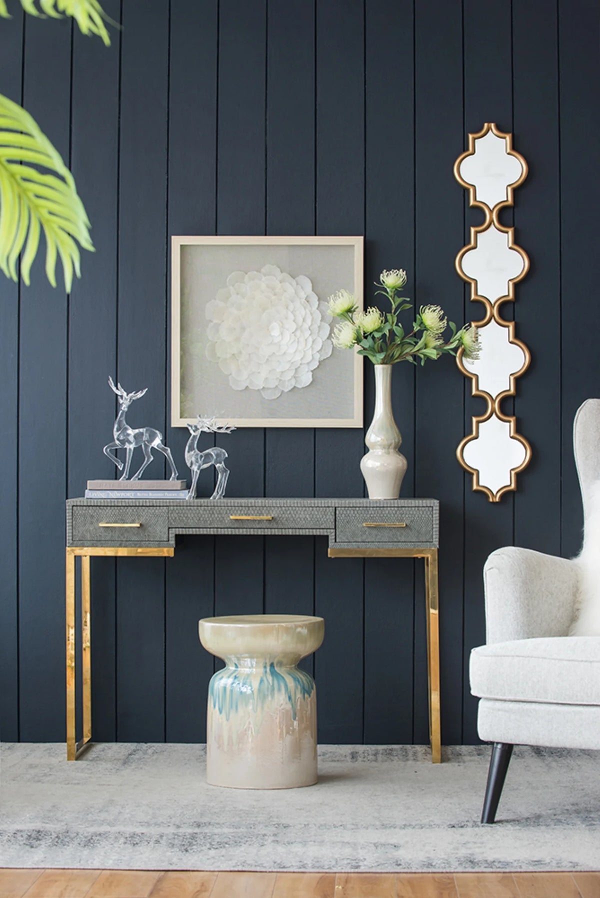 Gold Narrow Wall Mirror K5541