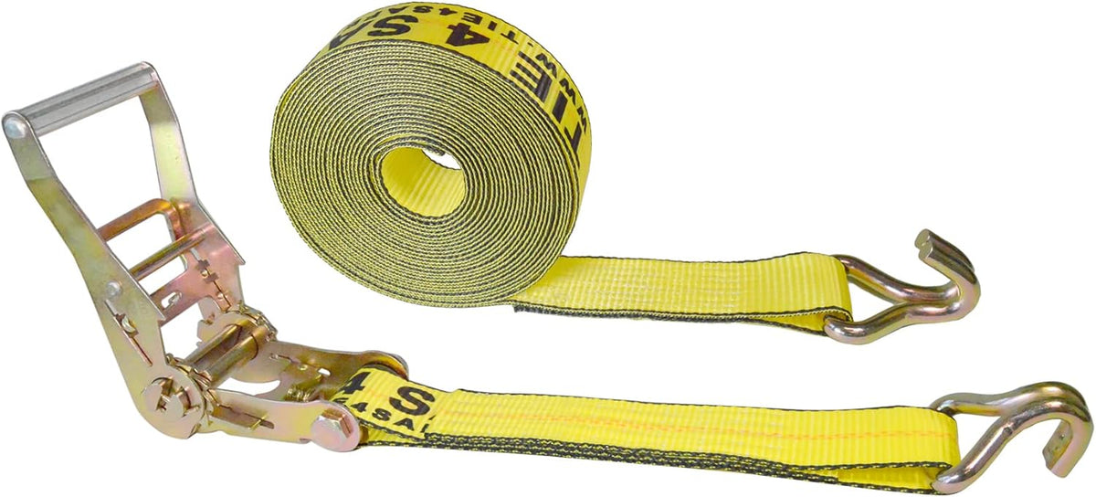 2” x 30’ Double Wire J Hook Ratchet Straps (Pink, 8 Pack) L454812
