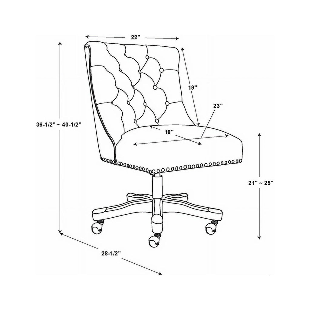 Wood Upholstered Office Chair in Natural Beige J843968