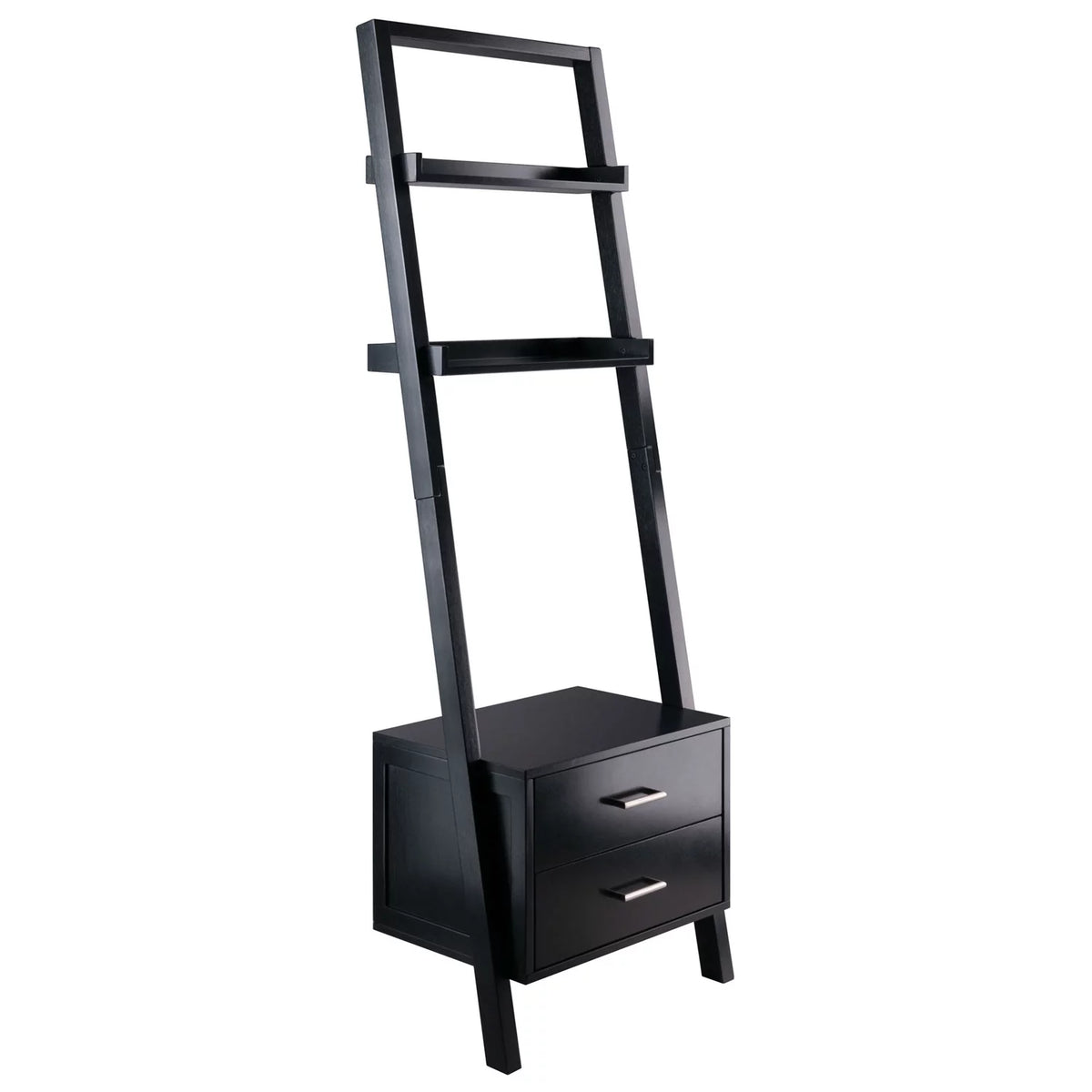 Black 2 Drawer Leaning Ladder Bookshelf R363