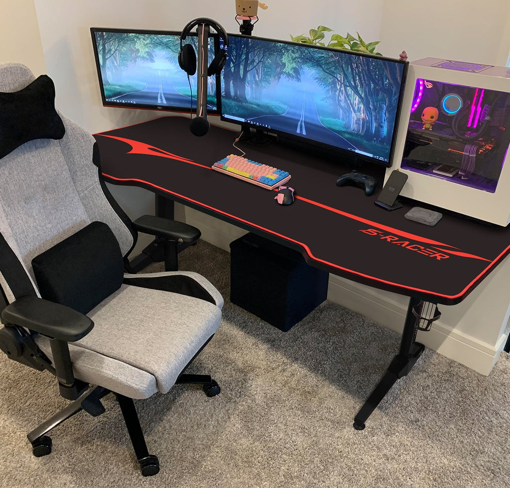 55 inch T-Shaped Legs Gaming Desk with Mouse Pad P6067