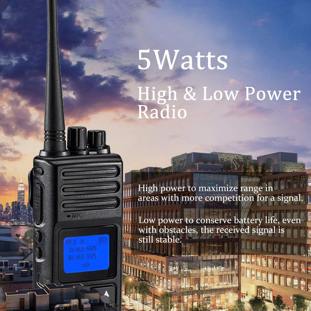 6 Packs UHF Two Way Radios Walkie Talkies with Earpieces T50999