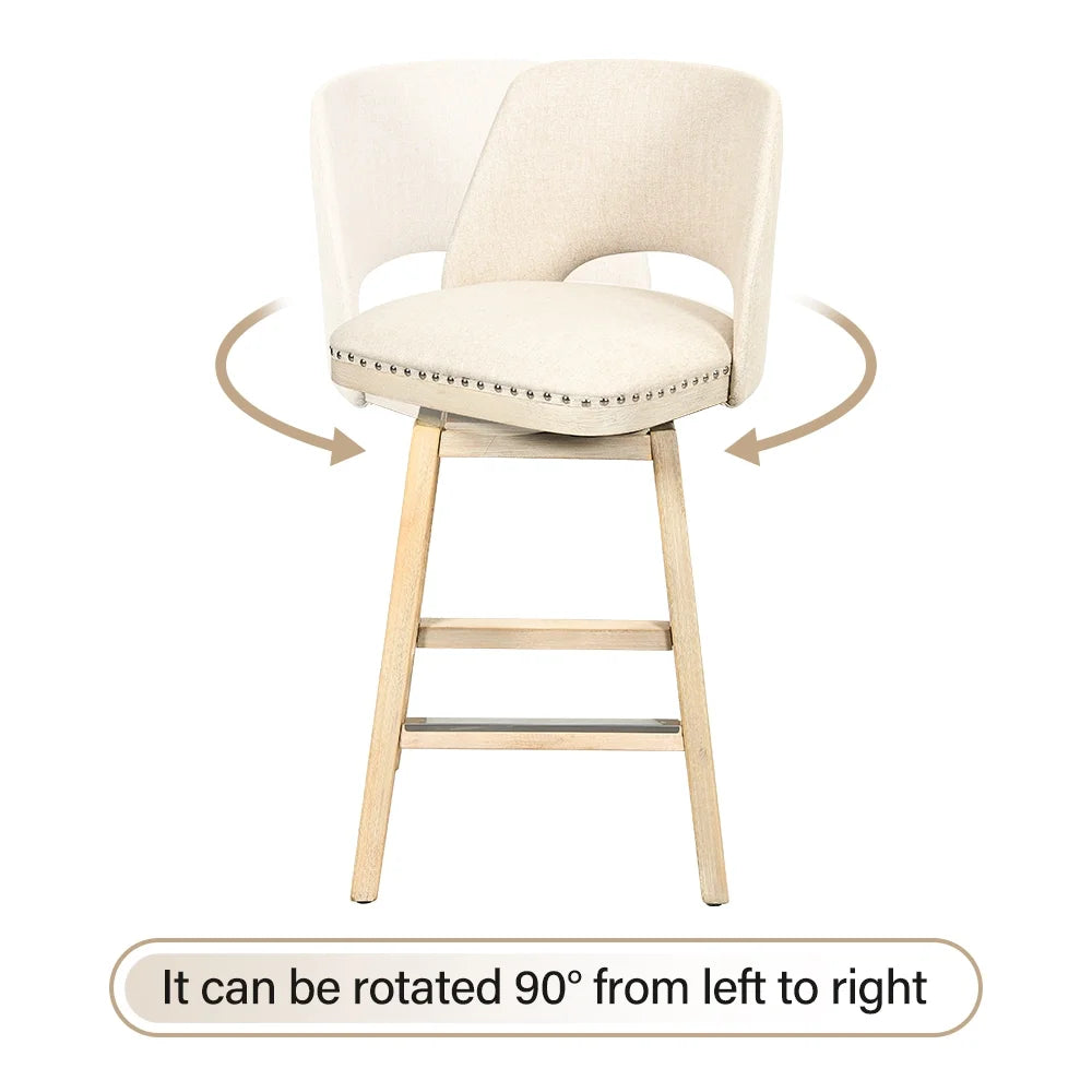 Swivel Counter Stool with Rubber Wood L2233