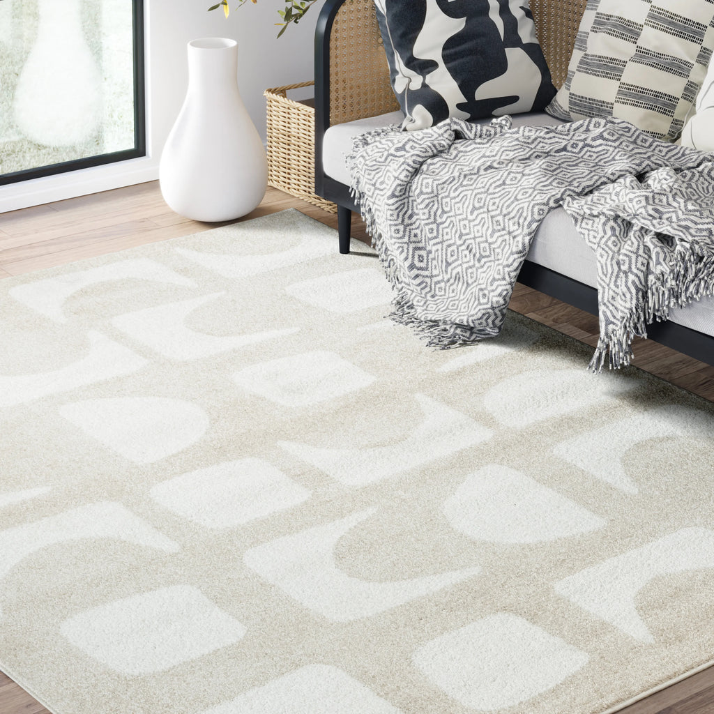 6 x 9 Beige Cream Area Rug F66178