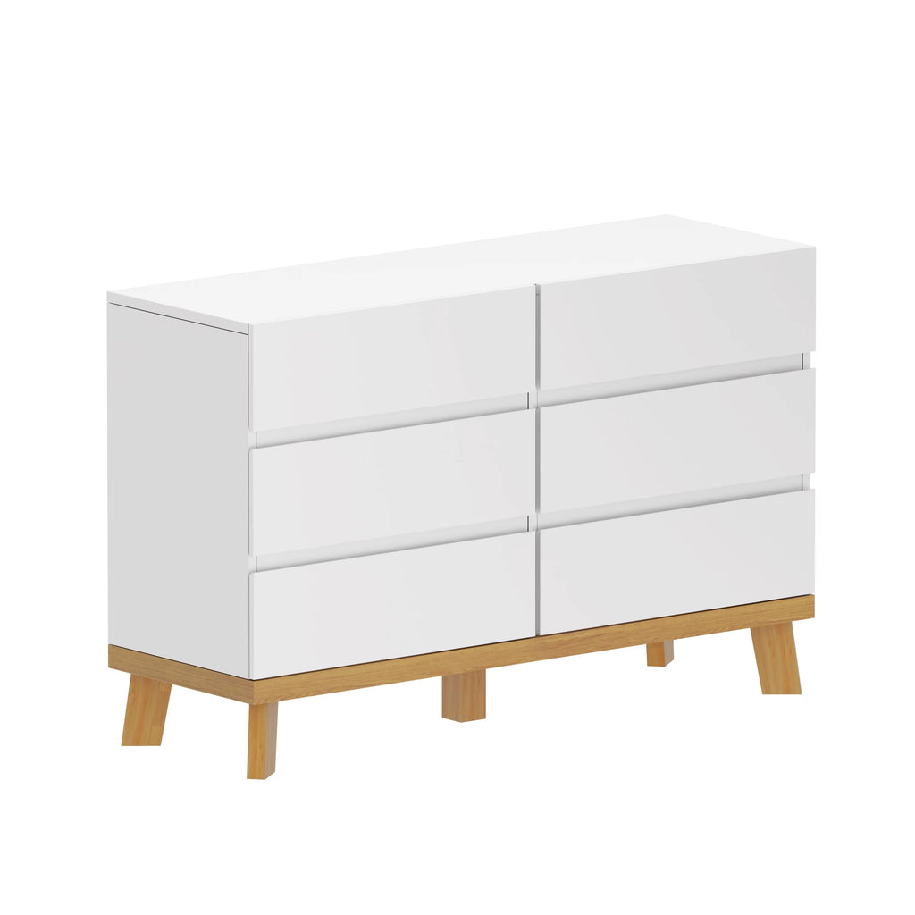 White 6 Drawer Storage Cabinet T707