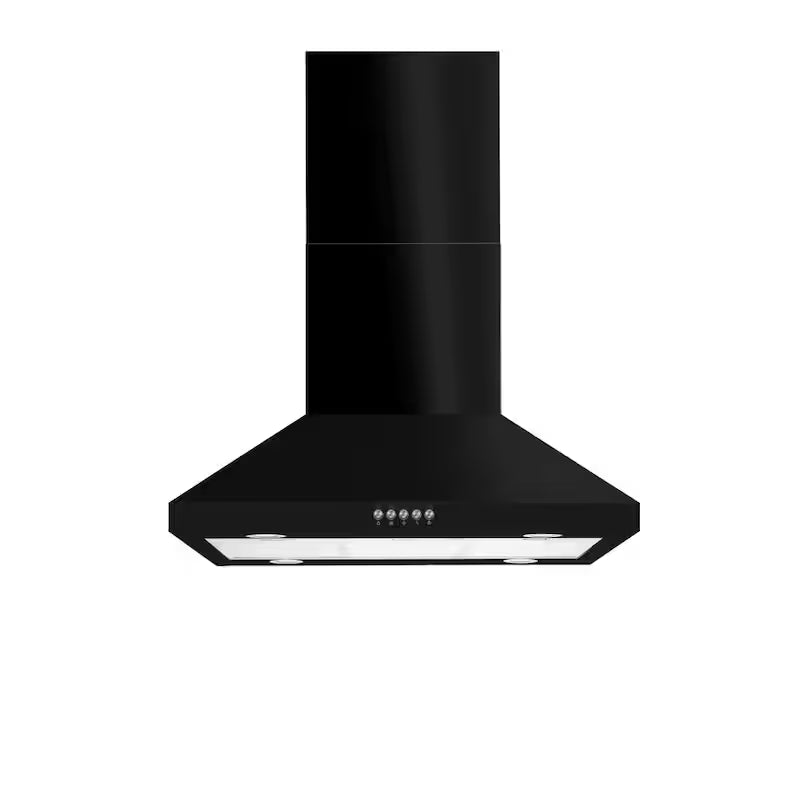 30 in. 350CFM Convertible Black Range Hood with Charcoal Filters and LED Lighting O566071