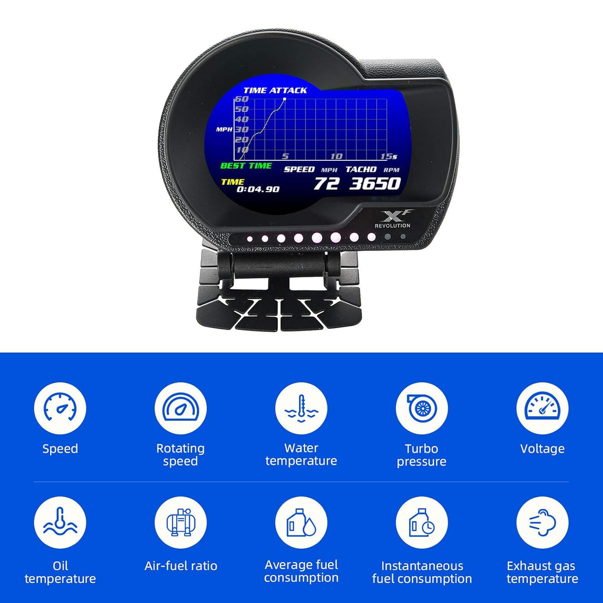 Multifunctional OBD2 Gauge Heads Up Display Scanning Tool M266