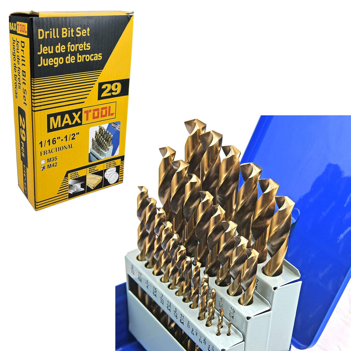 29 Piece Cobalt HSS M42 Twist Drill Bit Set S95019