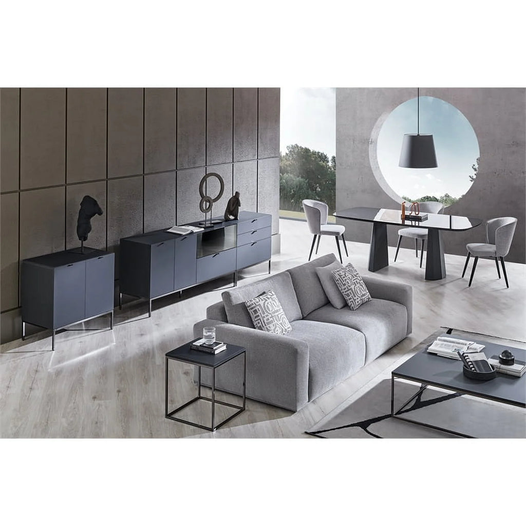 Black Engineered Wood & Metal Side Table U120824
