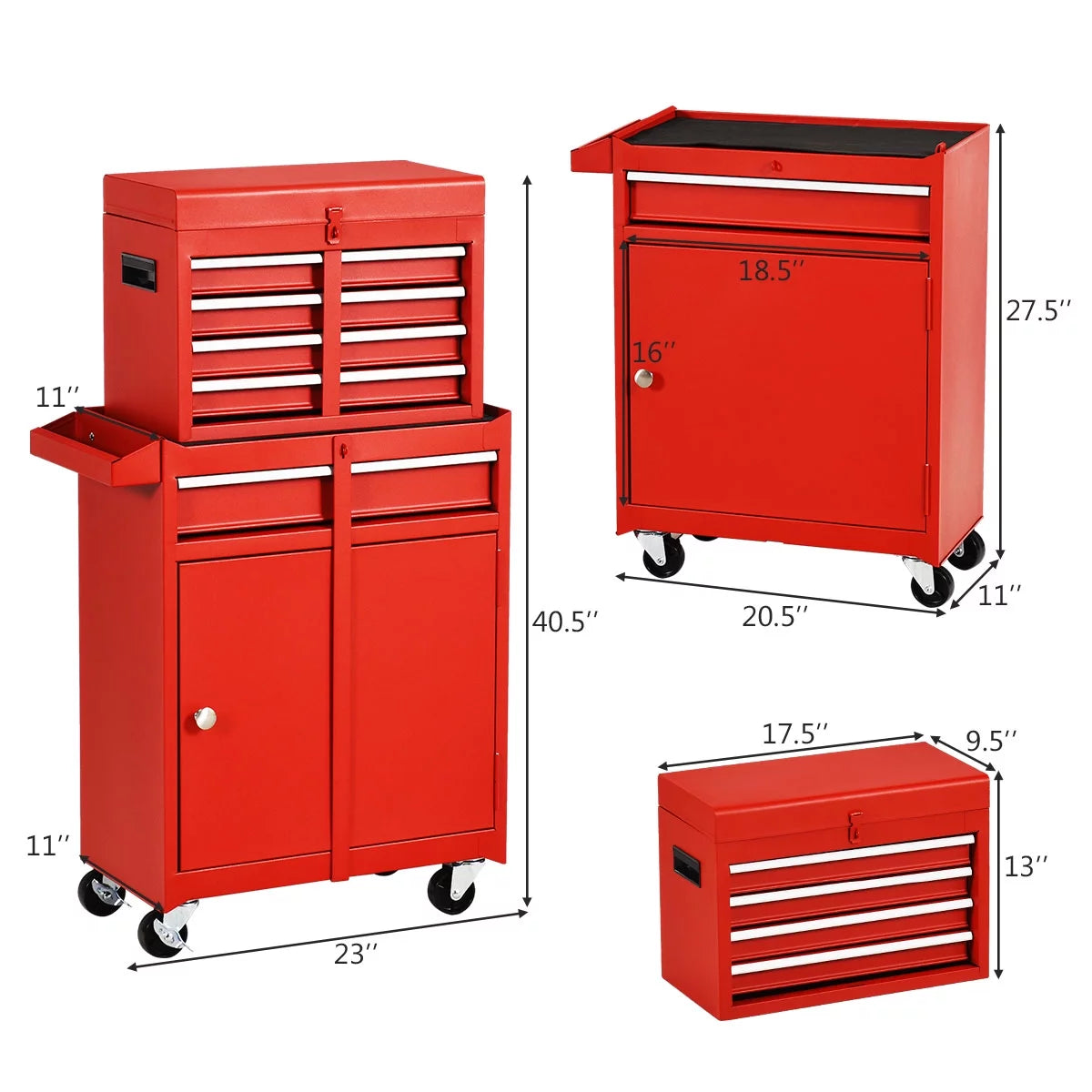 5 Drawer Rolling Metal Tool Chest Cabinet Black F526