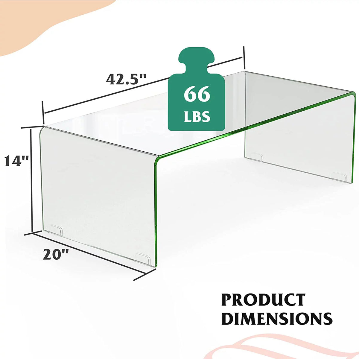 Glass Coffee Table with Smooth Round Edges N50178