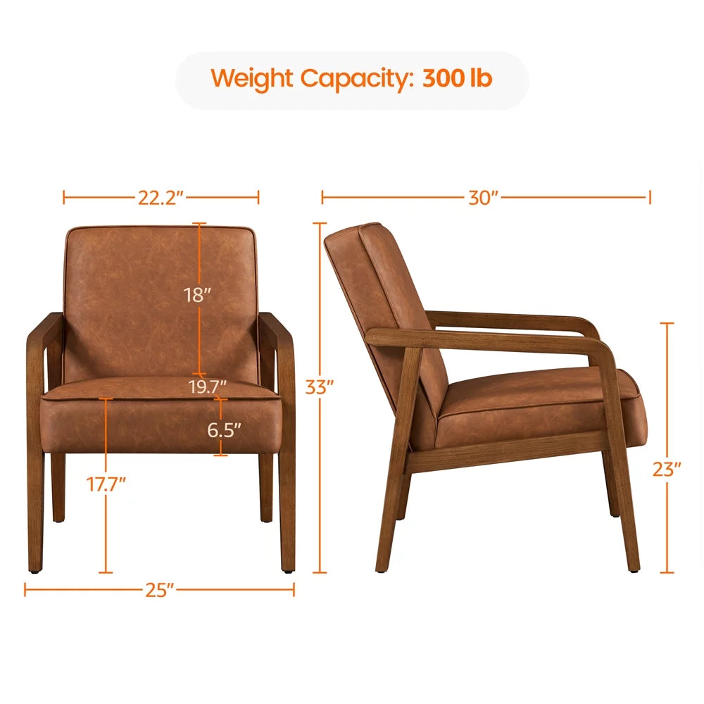 Light Brown Faux Leather Armchair W75930